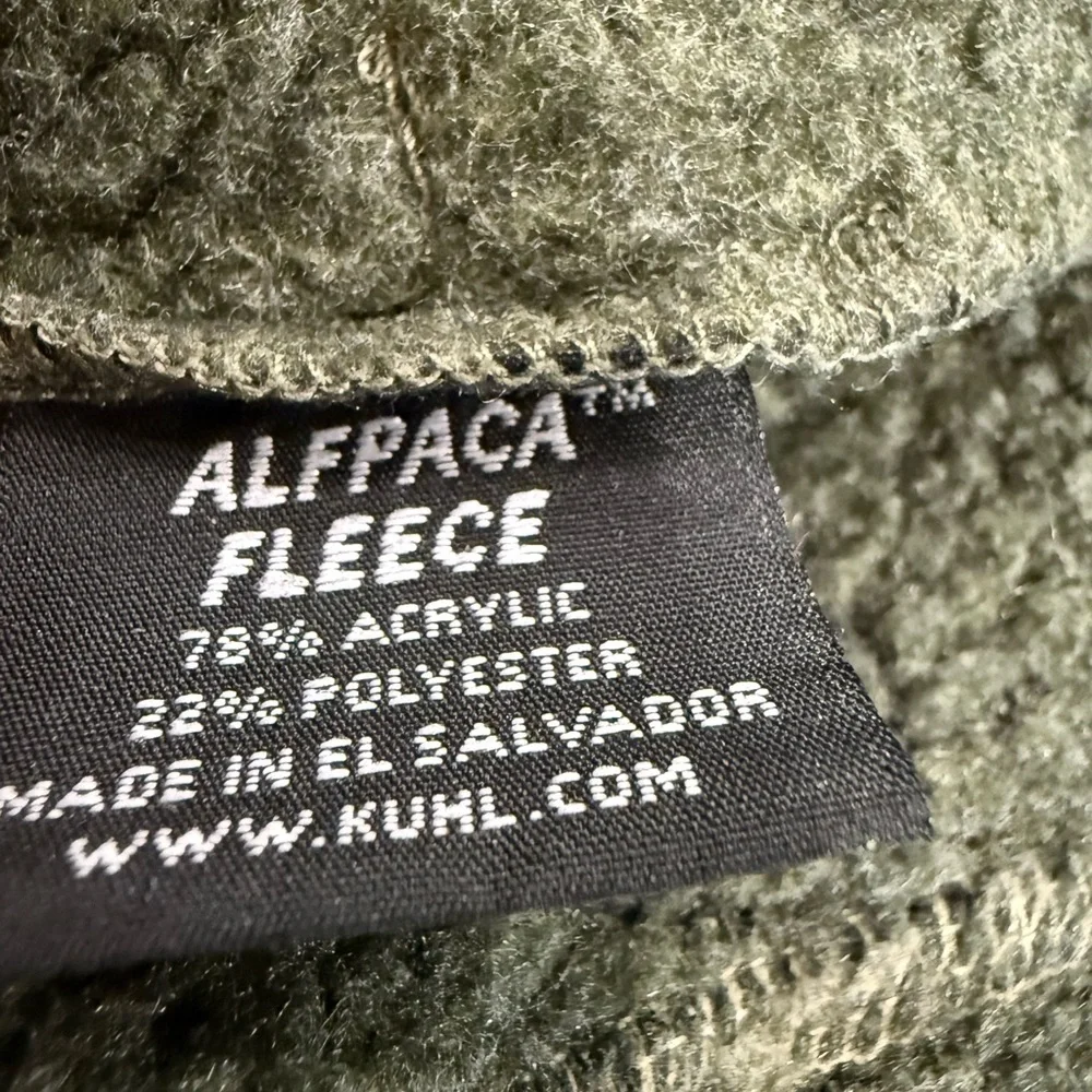 Kuhl Alpaca Fleece Zip Jacket Small Forest Green Thumb Holes - Picture 8 of 10